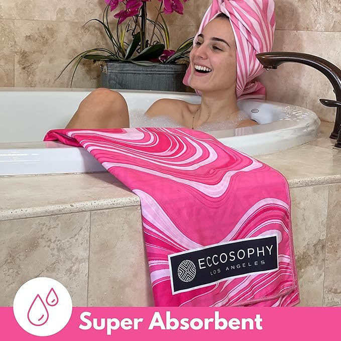ECCOSOPHY Microfiber Beach Towel - Sand Free Towels are Quick Dry, Light Weight, Super Absorbent - Perfect Pool, Travel, Cruise, Camping Essentials - Oversized Extra Large for Adults 71x35 in-GravixFit