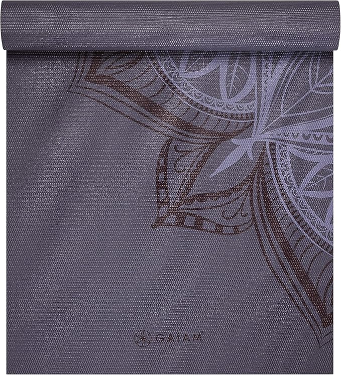 Gaiam Yoga Mat - Premium 5mm Print Thick Non Slip Exercise & Fitness Mat for All Types of Yoga, Pilates & Floor Workouts (68" x 24" x 5mm)-GravixFit
