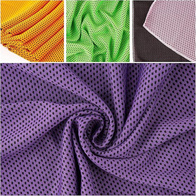 Ponpon 10pcs Cooling Towel Ice Towel Cooling Towels for Neck and Face Microfiber Cooling Towel for Gym, Travel, Yoga, Camping, Running, Outdoor Sport (10 Colors)-GravixFit