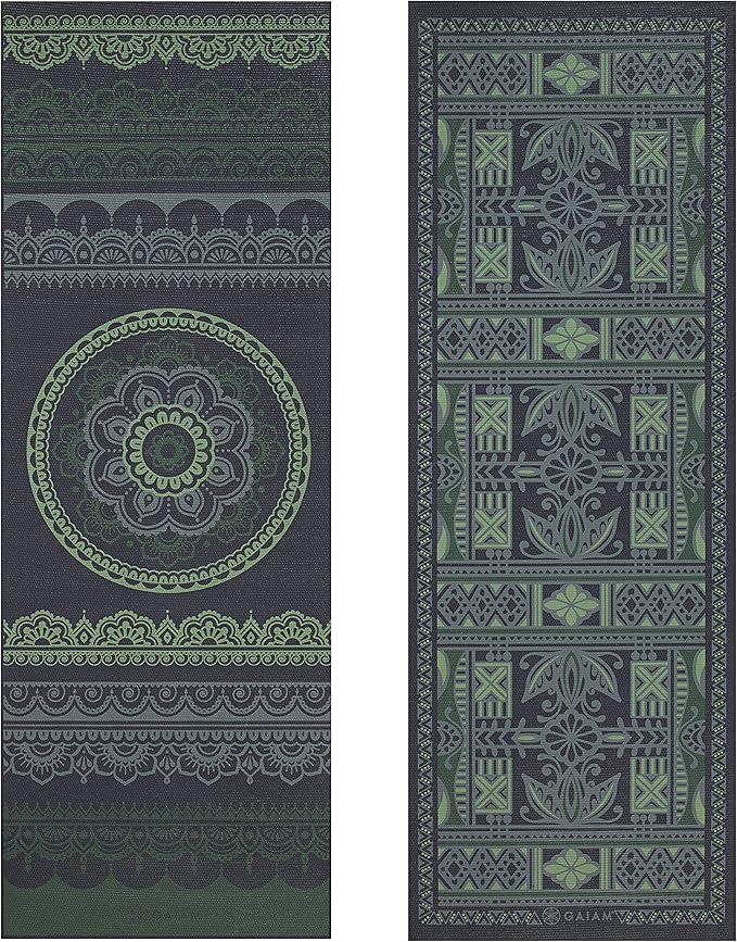 Gaiam Yoga Mat - Premium 6mm Print Reversible Extra Thick Non Slip Exercise & Fitness Mat for All Types of Yoga, Pilates & Floor Workouts (68" x 24" x 6mm Thick)-GravixFit