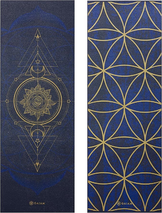 Gaiam Yoga Mat - Premium 6mm Print Reversible Extra Thick Non Slip Exercise & Fitness Mat for All Types of Yoga, Pilates & Floor Workouts (68" x 24" x 6mm Thick)-GravixFit